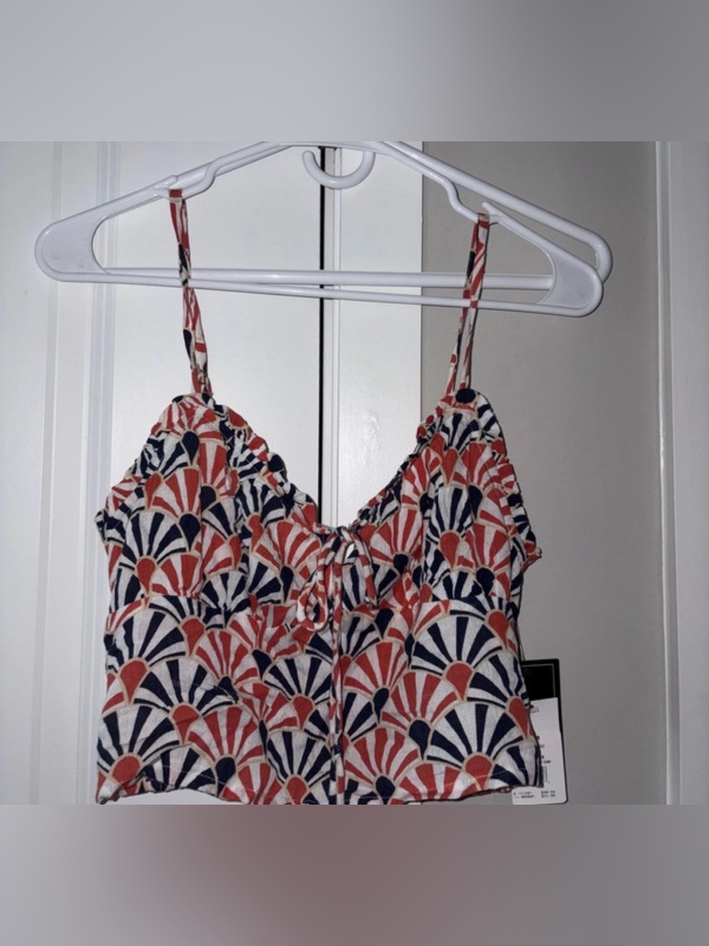 Volcom Cream, Red & Navy Fan-Print Girls One-Piece Romper
